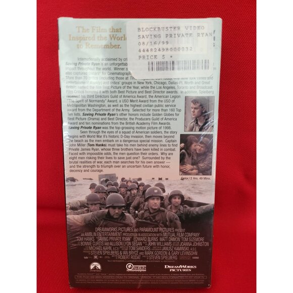 Saving Private Ryan VHS 1999 New Sealed - Picture 2 of 7